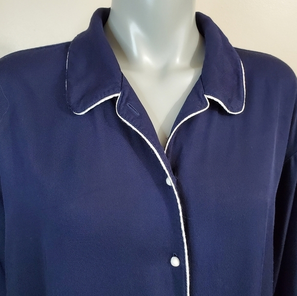 ARITZIA Wilfred "Char" Navy Pajama Top Blouse Size L - Picture 4 of 14